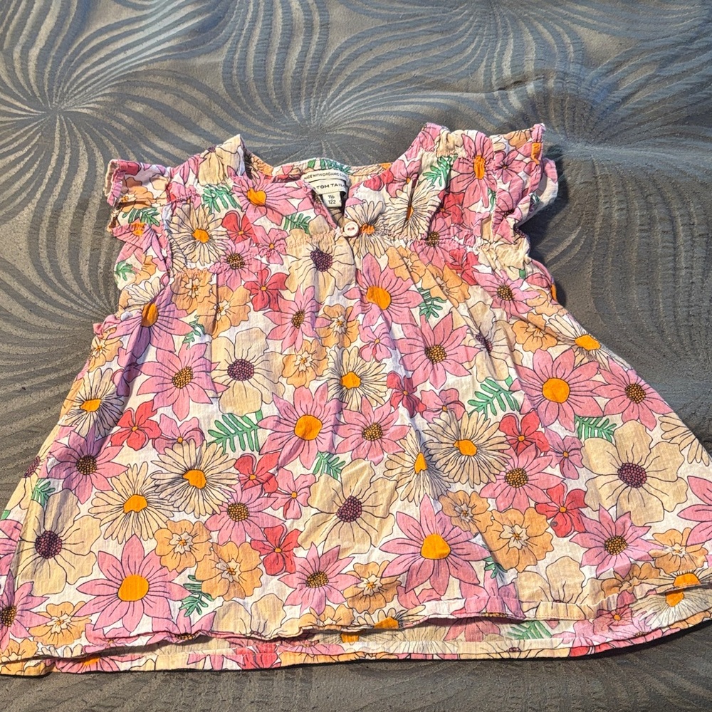 Charming Floral Kids Blouse - Pink and Yellow